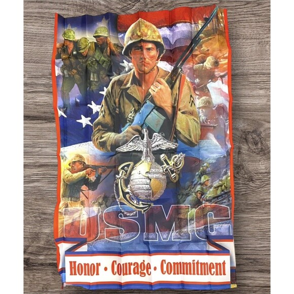 U.S. Marine Corps Flag XL Esprit De Corps Hamilton Collection w/Certificate - Picture 1 of 6